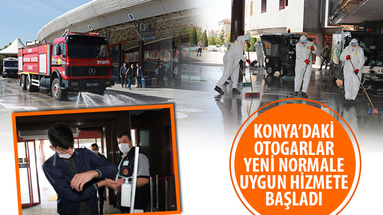 Konya’daki Otogarlar Yeni Normale Uygun Hizmete Başladı